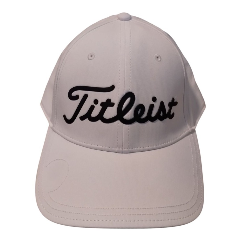 Titleist Logo White Adjustable Strapback‎ Golf Hat Cap White Outdoor Performance